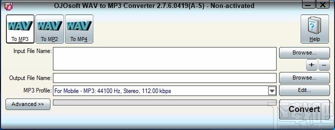 OJOsoft WAV to MP3 Converter,WAV转MP3,音频转换