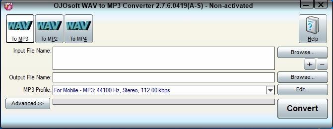 OJOsoft WAV to MP3 Converter,WAV转MP3,音频转换